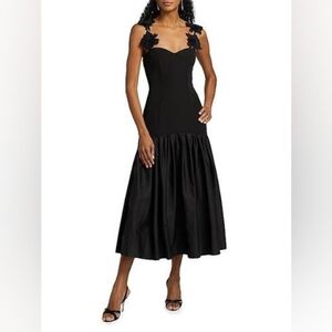 As It May Black Esme Fit and Flare Midi Dress NWT
